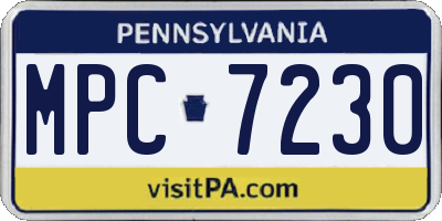 PA license plate MPC7230