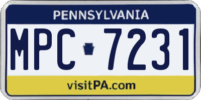 PA license plate MPC7231