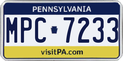 PA license plate MPC7233