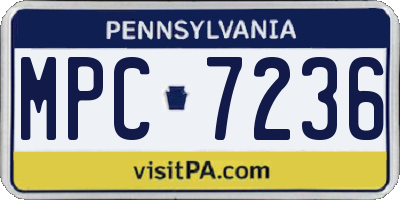 PA license plate MPC7236