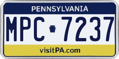 PA license plate MPC7237