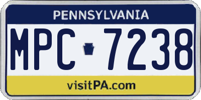 PA license plate MPC7238
