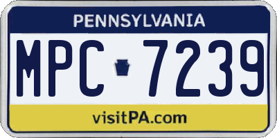 PA license plate MPC7239