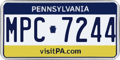 PA license plate MPC7244
