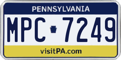 PA license plate MPC7249