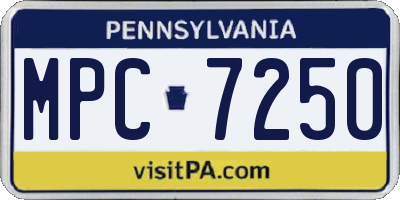 PA license plate MPC7250