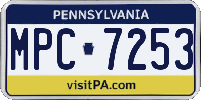 PA license plate MPC7253