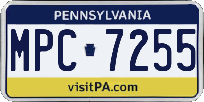 PA license plate MPC7255