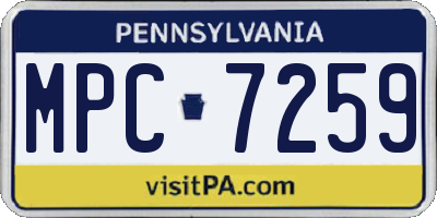PA license plate MPC7259