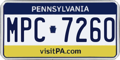 PA license plate MPC7260