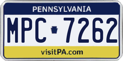 PA license plate MPC7262