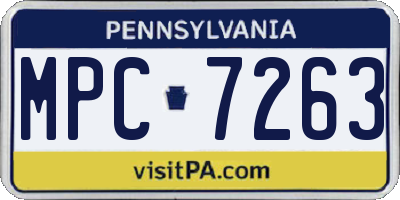 PA license plate MPC7263