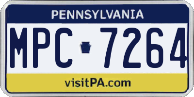 PA license plate MPC7264