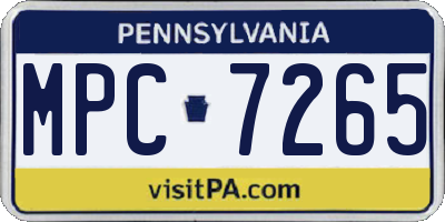 PA license plate MPC7265