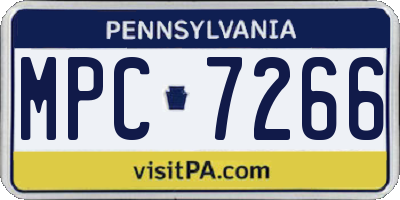 PA license plate MPC7266
