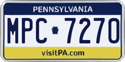 PA license plate MPC7270