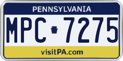 PA license plate MPC7275
