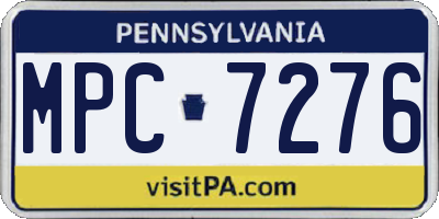 PA license plate MPC7276