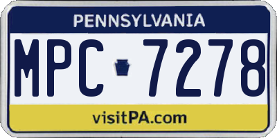 PA license plate MPC7278