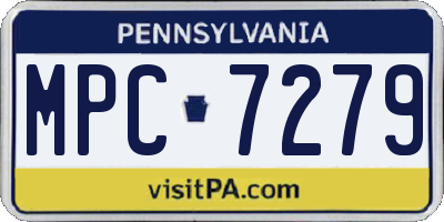 PA license plate MPC7279
