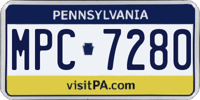 PA license plate MPC7280