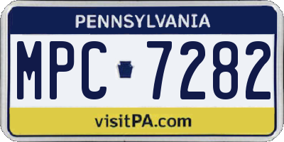 PA license plate MPC7282