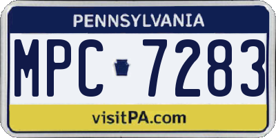 PA license plate MPC7283