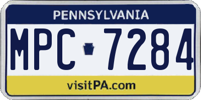 PA license plate MPC7284