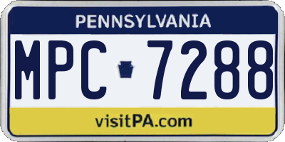 PA license plate MPC7288