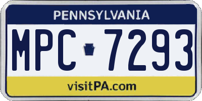 PA license plate MPC7293