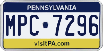 PA license plate MPC7296