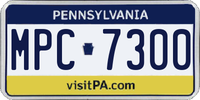 PA license plate MPC7300
