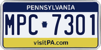 PA license plate MPC7301