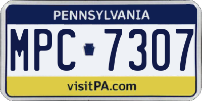 PA license plate MPC7307