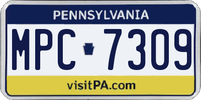 PA license plate MPC7309