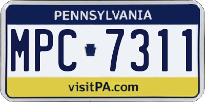 PA license plate MPC7311