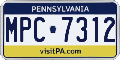 PA license plate MPC7312