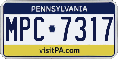 PA license plate MPC7317