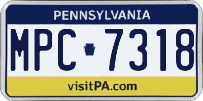 PA license plate MPC7318