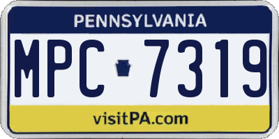 PA license plate MPC7319