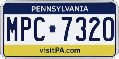 PA license plate MPC7320