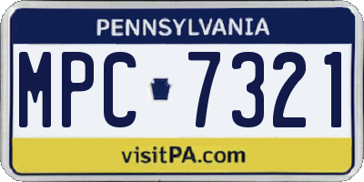 PA license plate MPC7321