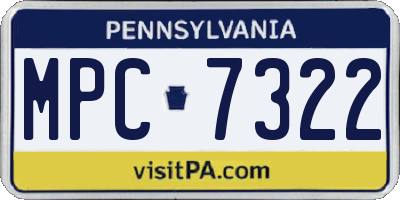 PA license plate MPC7322