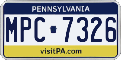 PA license plate MPC7326