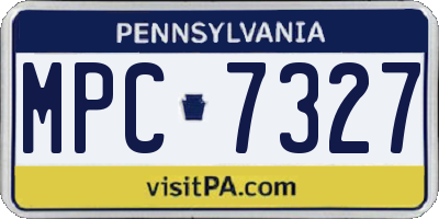 PA license plate MPC7327