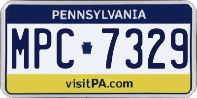 PA license plate MPC7329