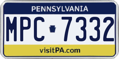 PA license plate MPC7332