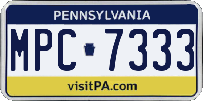 PA license plate MPC7333
