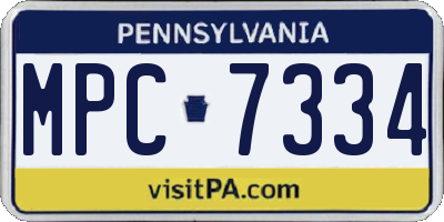 PA license plate MPC7334