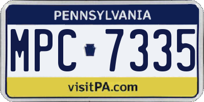 PA license plate MPC7335